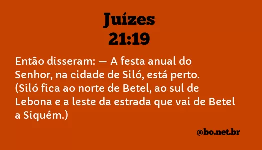 Juízes 21:19 NTLH