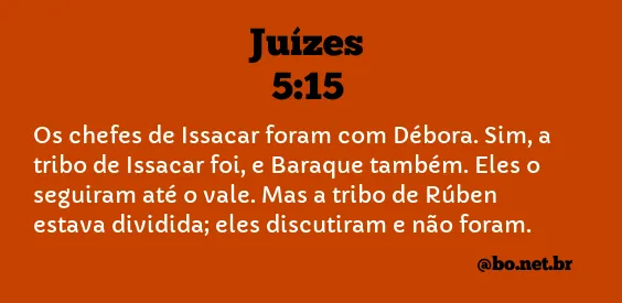 Juízes 5:15 NTLH