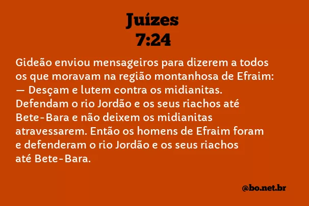 Juízes 7:24 NTLH