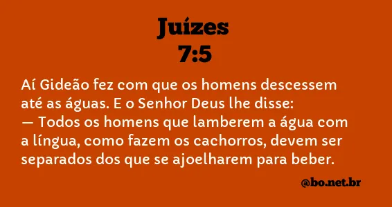 Juízes 7:5 NTLH