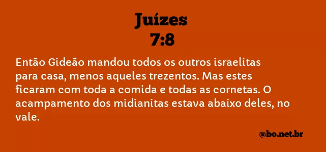 Juízes 7:8 NTLH