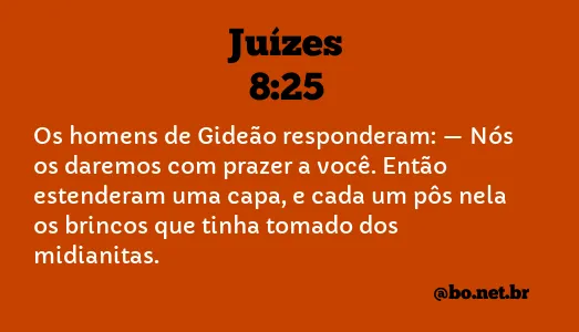 Juízes 8:25 NTLH