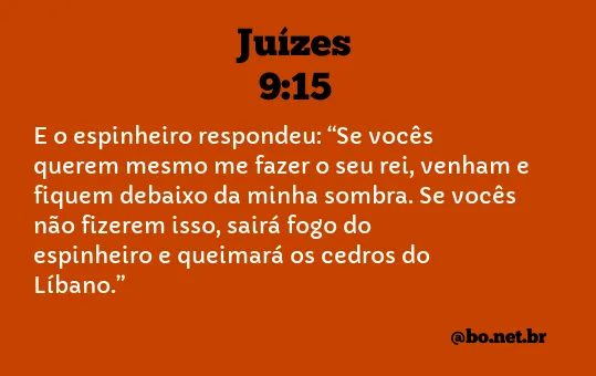 Juízes 9:15 NTLH