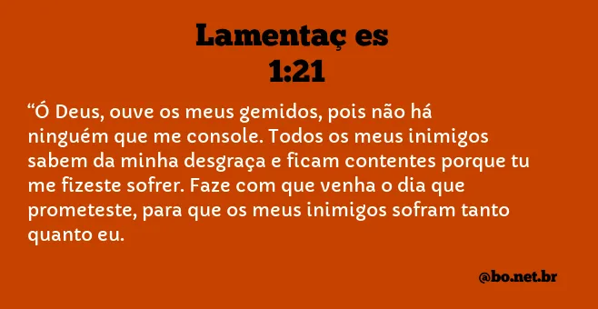 Lamentações 1:21 NTLH