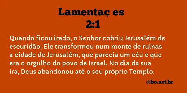 Lamentações 2:1 NTLH