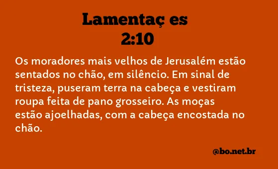 Lamentações 2:10 NTLH