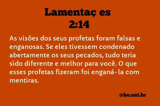 Lamentações 2:14 NTLH