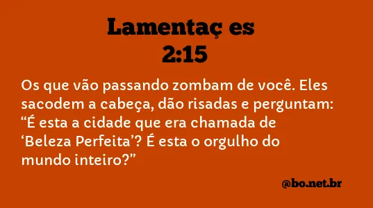 Lamentações 2:15 NTLH