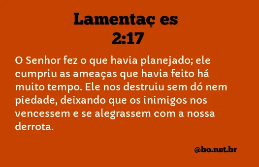 Lamentações 2:17 NTLH