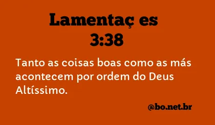 Lamentações 3:38 NTLH