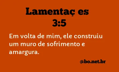 Lamentações 3:5 NTLH