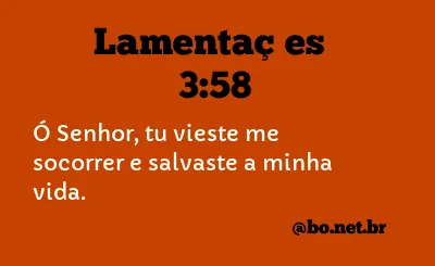 Lamentações 3:58 NTLH