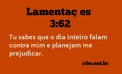 Lamentações 3:62 NTLH