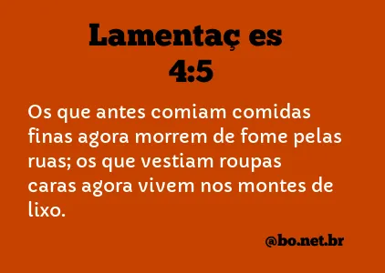 Lamentações 4:5 NTLH