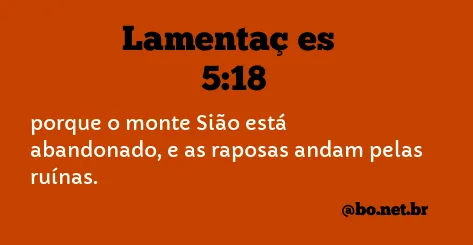 Lamentações 5:18 NTLH