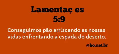 LAMENTAÇÕES 5:9 NVI NOVA VERSÃO INTERNACIONAL