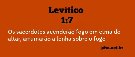 Levítico 1:7 NTLH