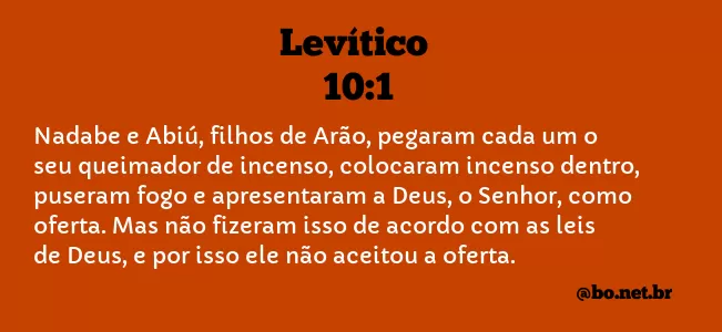 Levítico 10:1 NTLH