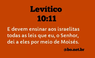 Levítico 10:11 NTLH