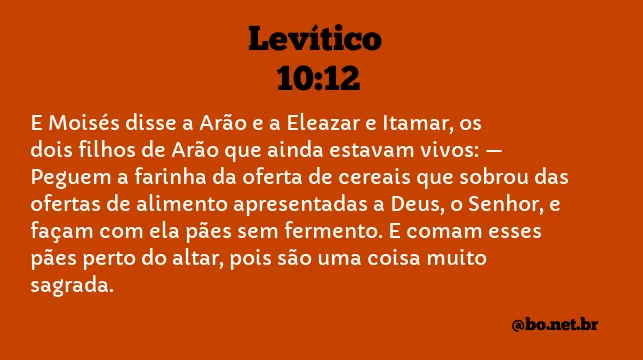 Levítico 10:12 NTLH