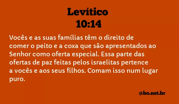 Levítico 10:14 NTLH