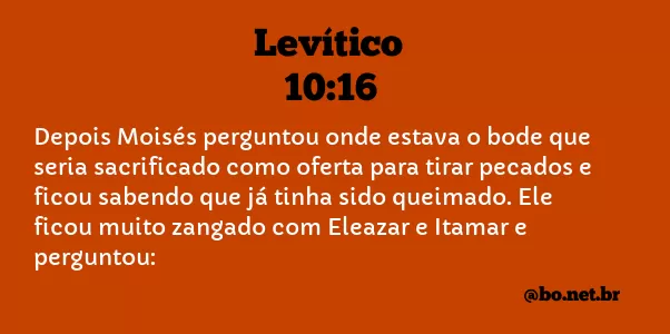 Levítico 10:16 NTLH