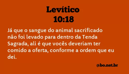 Levítico 10:18 NTLH