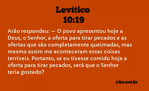 Levítico 10:19 NTLH