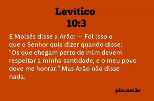 Levítico 10:3 NTLH