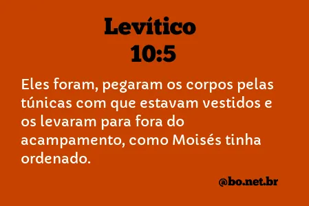 Levítico 10:5 NTLH