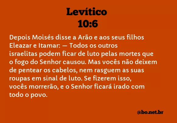 Levítico 10:6 NTLH