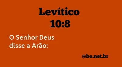 Levítico 10:8 NTLH