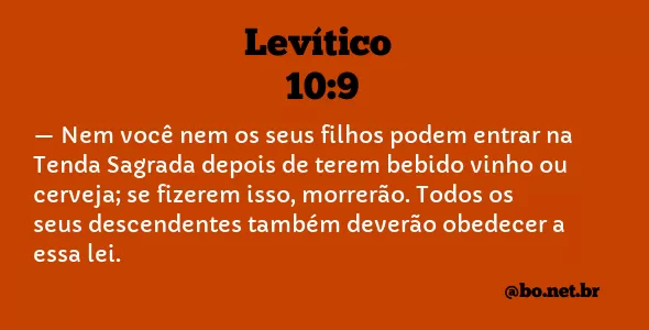 Levítico 10:9 NTLH