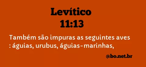 Levítico 11:13 NTLH