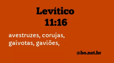 Levítico 11:16 NTLH
