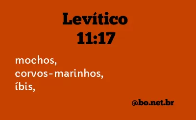 Levítico 11:17 NTLH