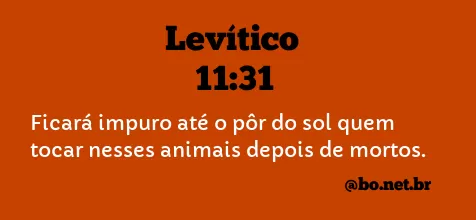 Levítico 11:31 NTLH