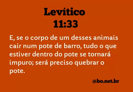 Levítico 11:33 NTLH