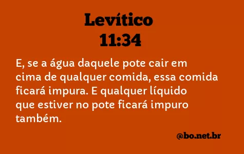 Levítico 11:34 NTLH