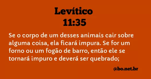 Levítico 11:35 NTLH