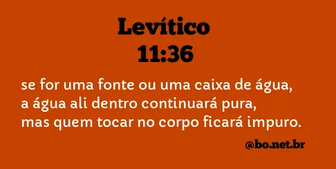 Levítico 11:36 NTLH