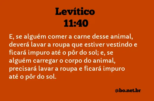 Levítico 11:40 NTLH