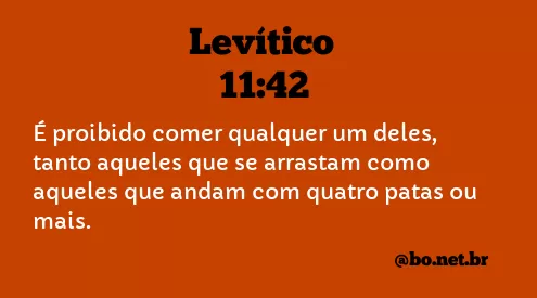 Levítico 11:42 NTLH