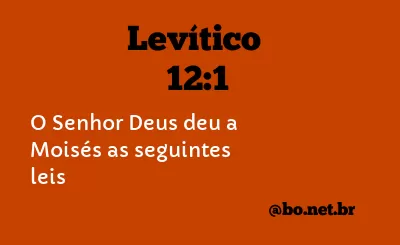 Levítico 12:1 NTLH