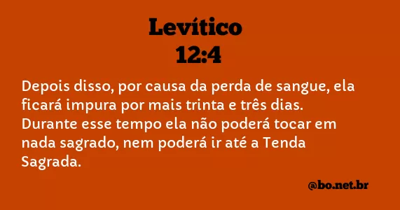 Levítico 12:4 NTLH