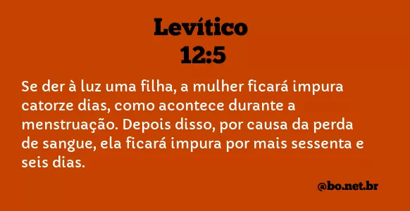 Levítico 12:5 NTLH