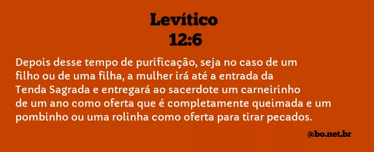 Levítico 12:6 NTLH