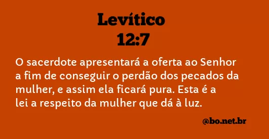 Levítico 12:7 NTLH