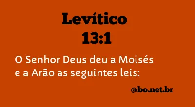 Levítico 13:1 NTLH