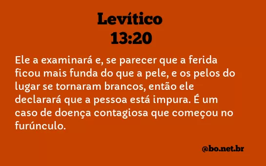 Levítico 13:20 NTLH